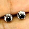 Ohrringe natürliche schwarze Diamanten 0,66 ct Silber 4