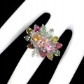 Ring natürliche 925 Turmaline Größe 14 schön