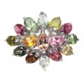 Ring natürliche 925 Turmaline Größe 14 schön