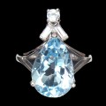 Ring aus 925er Silber mit natürlichem Sky Blue Topas Größe 12