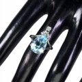 Ring aus 925er Silber mit natürlichem Sky Blue Topas Größe 12