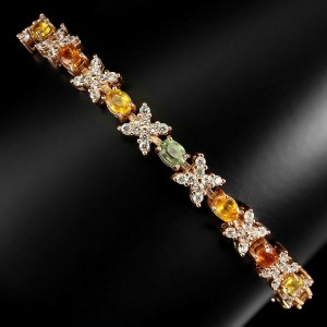 Silberarmband mit natürlichen Saphiren 925 Songea 28