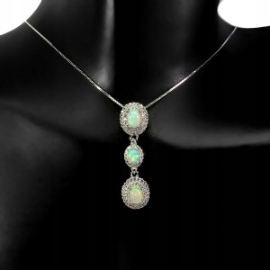 Silberkette Feueropale natur 925 14