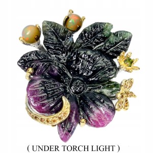 Silberring Zoisit Rubin Größe 17 Opal Saphire