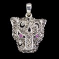 925 Sterling Silber Natürlicher Markazit Rubin Tiger Anhänger