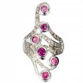 Silberring Granate Rhodolite Saphire Größe 18