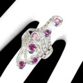 Silberring Granate Rhodolite Saphire Größe 18