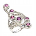 Silberring Granate Rhodolite Saphire Größe 18