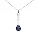 Zarte Silberkette Blautopas natur