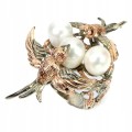 Ring aus Sterlingsilber mit Barockperlen Granat Größe 14 Vogel