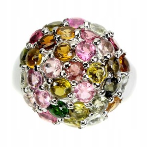 Ring Größe 15 natürliche Turmaline aus 925er Silber