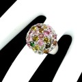 Ring Größe 15 natürliche Turmaline aus 925er Silber
