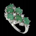 Ring Größe 17 natürliche Smaragde Zirkonia 925