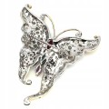 Schmetterling Brosche Granat Saphire Aquamarin Topas 925