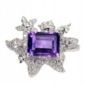 Ring aus Sterlingsilber Größe 16,5 mit natürlichen Amethyst Zirkonia