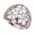 Silber Aquamarin Ring Größe 16,5 Turmalin