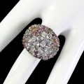 Silber Aquamarin Ring Größe 16,5 Turmalin