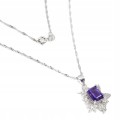 Halskette aus 925er Silber mit natürlichen Amethyst Zirkonia