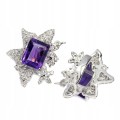 Silberohrringe 925 Zirkonia natürliche Amethyste 5