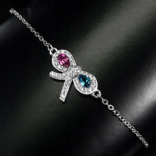 Zartes Silberarmband mit London Topas Granat