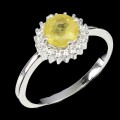 Ring Größe 14,5 Silber natur gelber Saphir