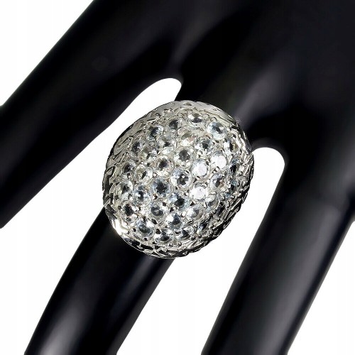 Ring Größe 15 Silber mit natürlichen Aquamarinen 925