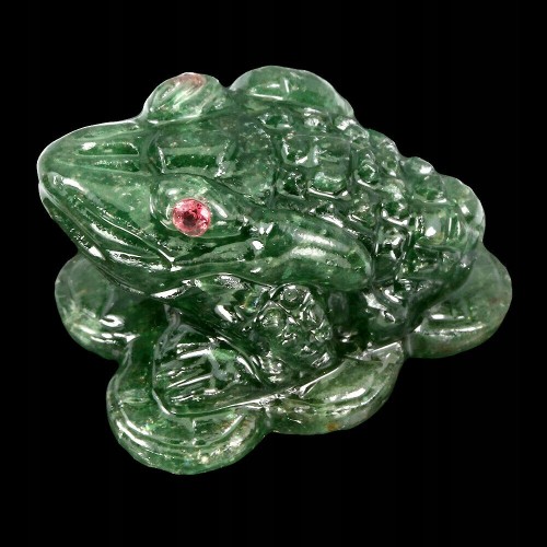Frosch geschnitzter Aventurin Naturstein 92,06 ct