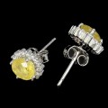 Silberohrringe gelbe Saphire 925 Zirkonia 5