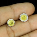 Silberohrringe gelbe Saphire 925 Zirkonia 5