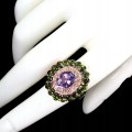 Silberring Diopsid Amethyst Topas Größe 14