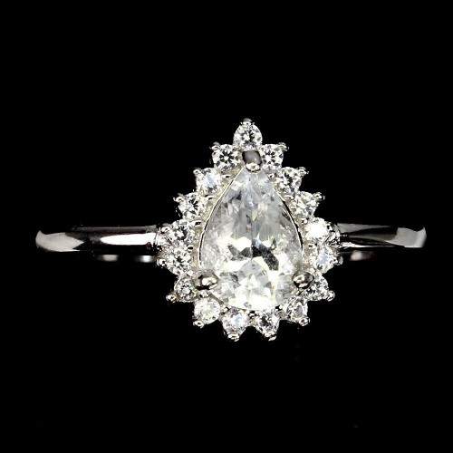 Zarter Ring 925 Aquamarin Zirkonia Größe 14