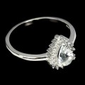 Zarter Ring 925 Aquamarin Zirkonia Größe 14