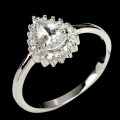 Zarter Ring 925 Aquamarin Zirkonia Größe 14