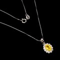 Halskette Zirkonia Silber gelber Saphir natur 925