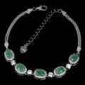 Armband 925 natürliche Smaragde Zirkonia