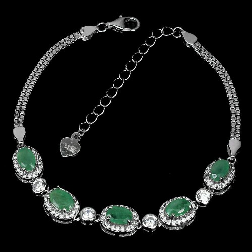 Armband 925 natürliche Smaragde Zirkonia