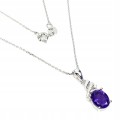 Halskette aus 925er Silber mit natürlichen Amethyst Zirkonia
