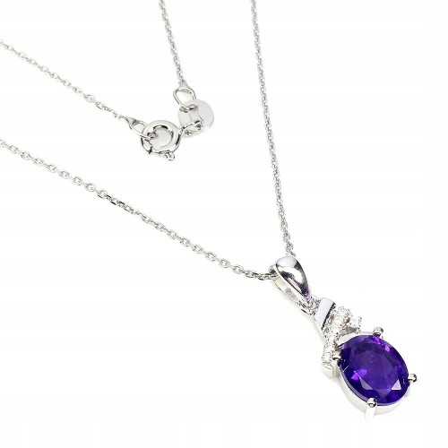Halskette aus 925er Silber mit natürlichen Amethyst Zirkonia
