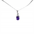 Halskette aus 925er Silber mit natürlichen Amethyst Zirkonia