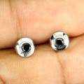 Ohrringe natürliche schwarze Diamanten 0,27 ct Silber 5