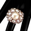 Ring mit rosa Barock Naturperlen Größe 19