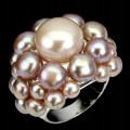 Ring mit rosa Barock Naturperlen Größe 19