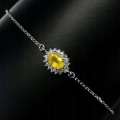Zartes Armband, natürlicher gelber Saphir 925