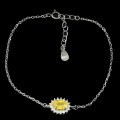 Zartes Armband, natürlicher gelber Saphir 925