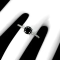 Ring 925 schwarzer Diamant 0,72 ct Silber Größe 14