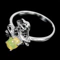 Feueropal Spinell Frosch Ring aus Sterlingsilber Größe 16
