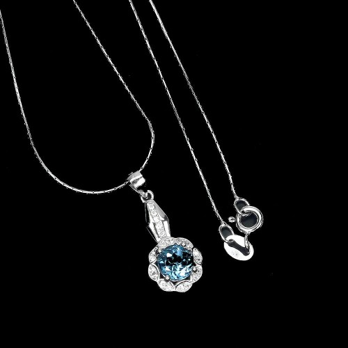 Silberkette 925 London Blue Topas Zirkonia 13