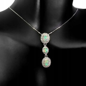 Silberkette Feueropale natur 925 18