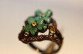 Ring Natursilber Saphire Smaragde gr. 16,5