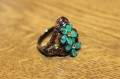 Ring Natursilber Saphire Smaragde gr. 16,5